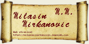Milašin Mirkanović vizit kartica